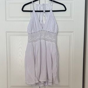 Francesca White Halter Lace romper size m